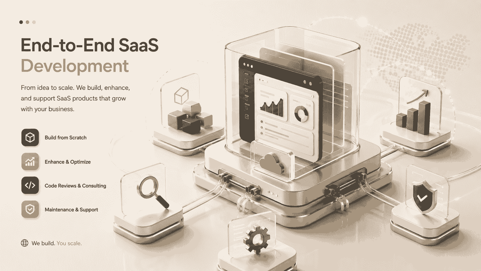 End-to-end SaaS development — build from scratch, enhance, review, and support.